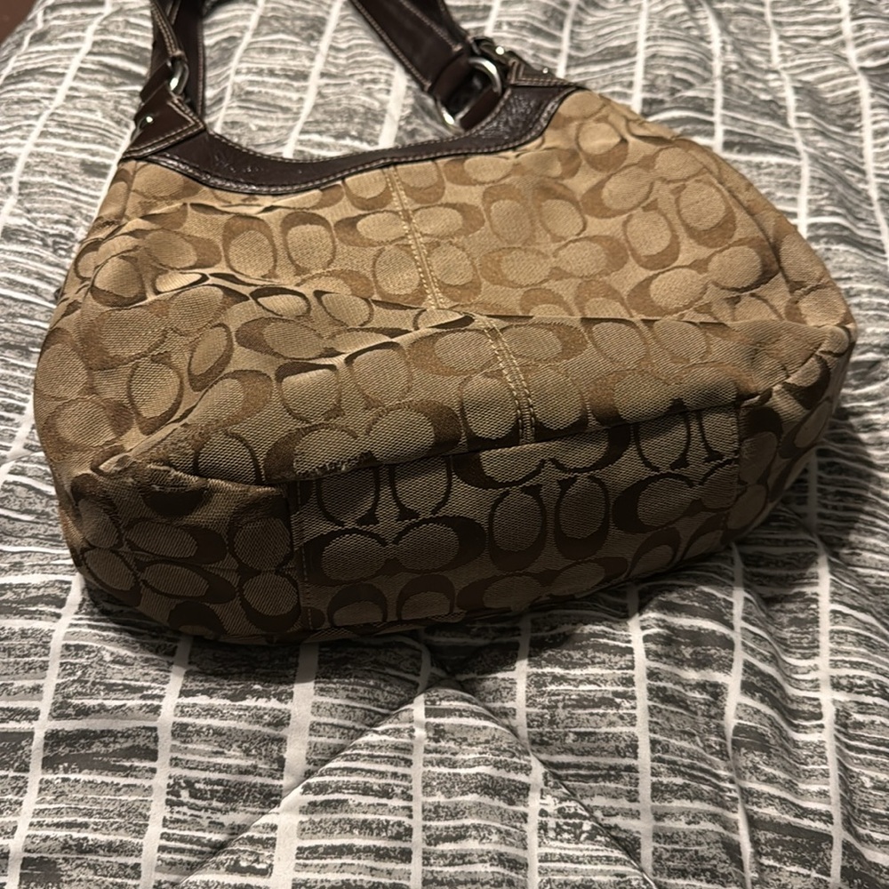 Coach Brown Leather Trim Shoulder Bag - Picture 3 of 4